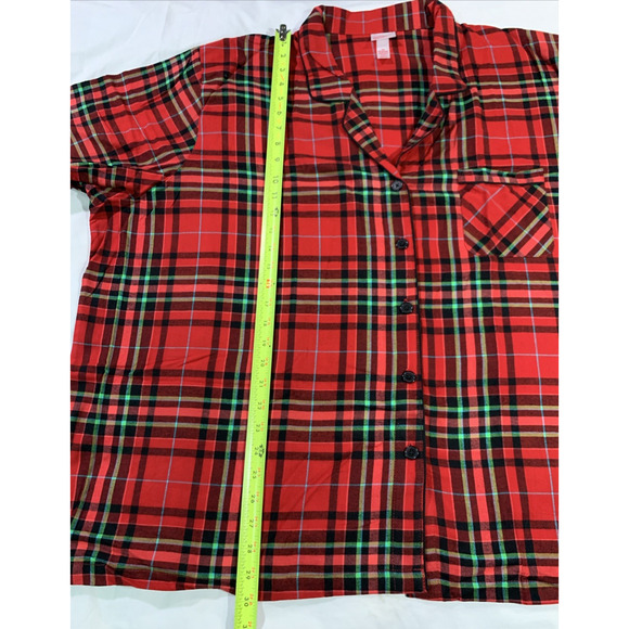 Sleepwear Pajama Set Women's 4X Plaid Red Christmas Holiday Tartan by Wondershop - Picture 11 of 16